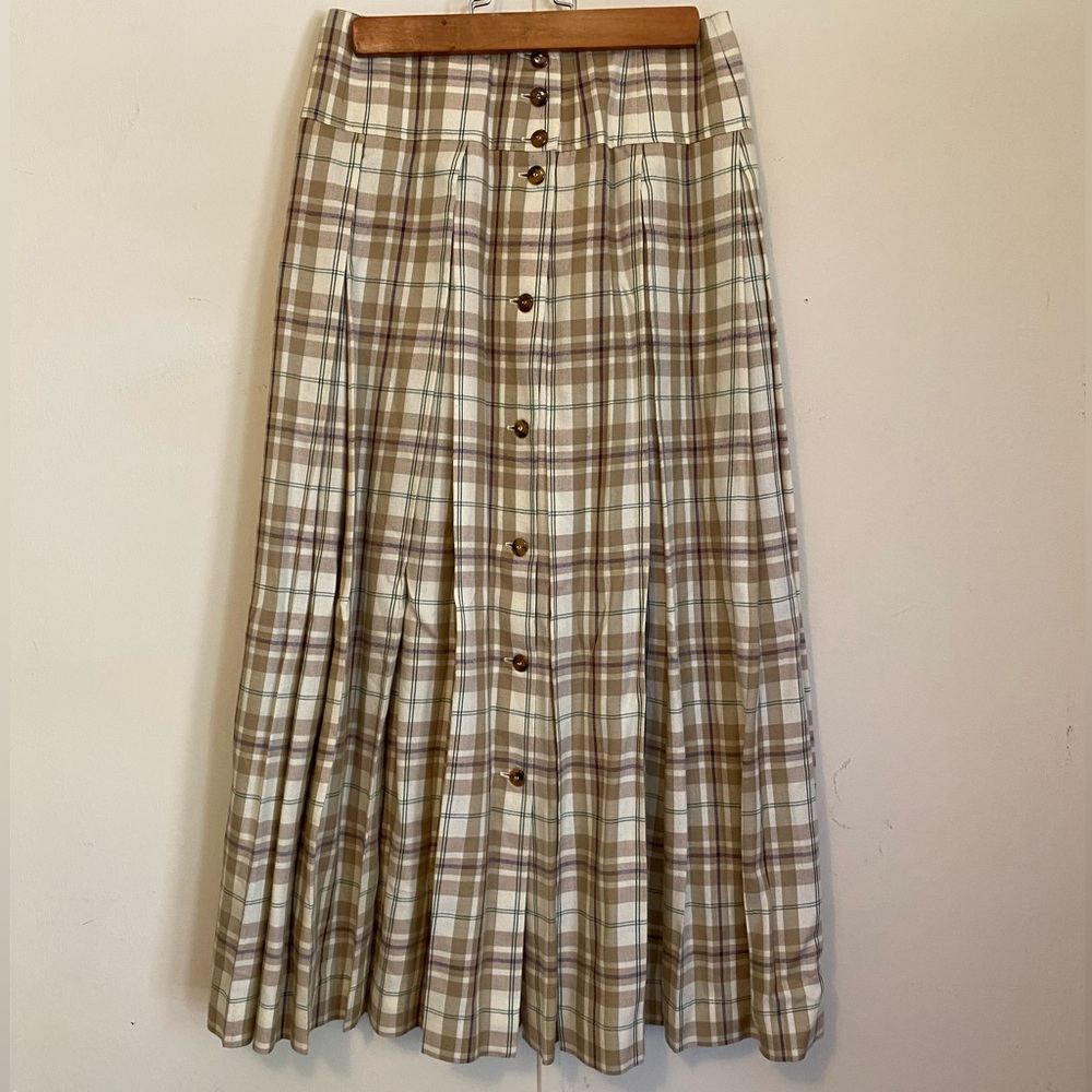 Vintage 1980s Liz Claiborne Plaid Maxi Skirt